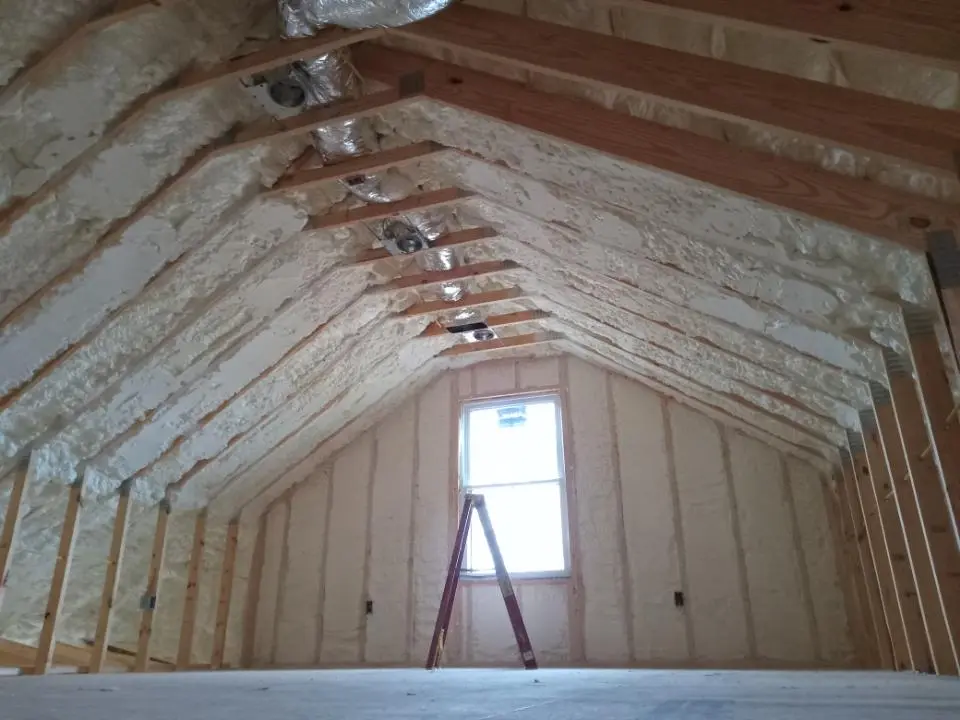 Spray foam roofing application for Crawl Space Insulation project in Maine